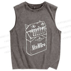 Unisex MeowWBro Printed Washed Tank Top
