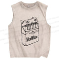 Unisex MeowWBro Printed Washed Tank Top