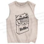 Unisex MeowWBro Printed Washed Tank Top