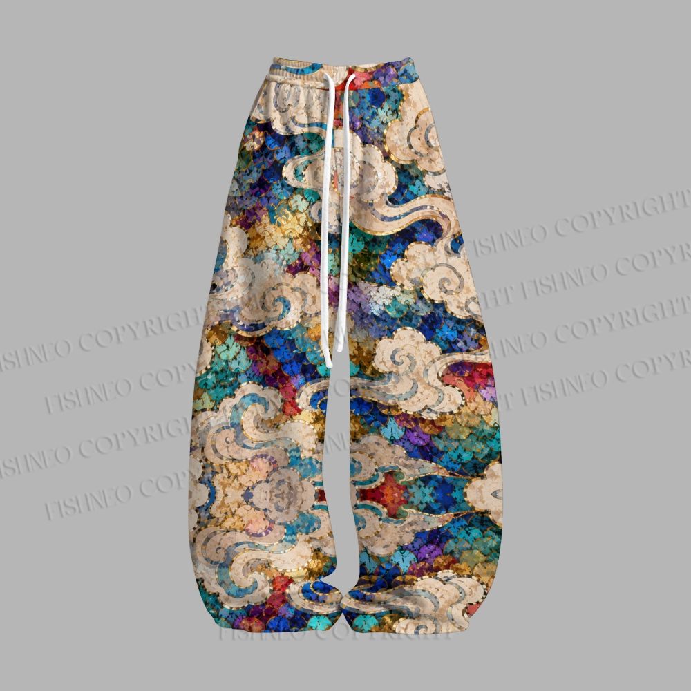 Unisex Multicolor Dragon Loose Tank Top Set