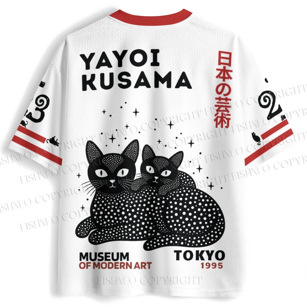 Yayoi Kusama Black Cat Jersey Shirts