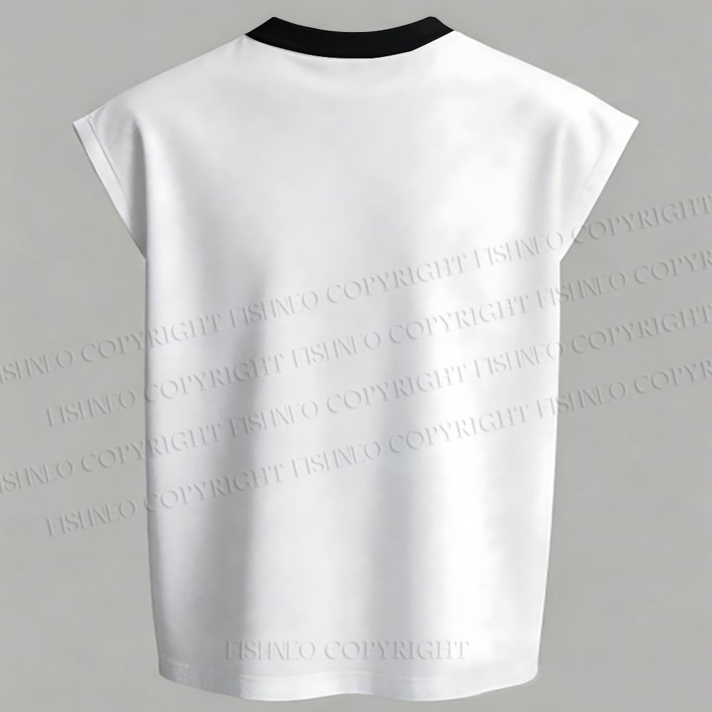 Men's Yayoi Kusama Black Cat Sleeveless Tank Top & Elasticated Trousers pants Two-Piece Streetwear Set
