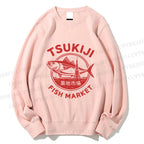 Unisex Tsukiji Fish Market Printed Sweatshirt