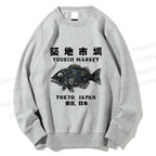 Unisex Tsukiji Fish Market Printed Sweatshirt