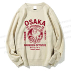 Unisex Osaka Drunken Octopus Printed Sweatshirt