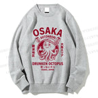 Unisex Osaka Drunken Octopus Printed Sweatshirt