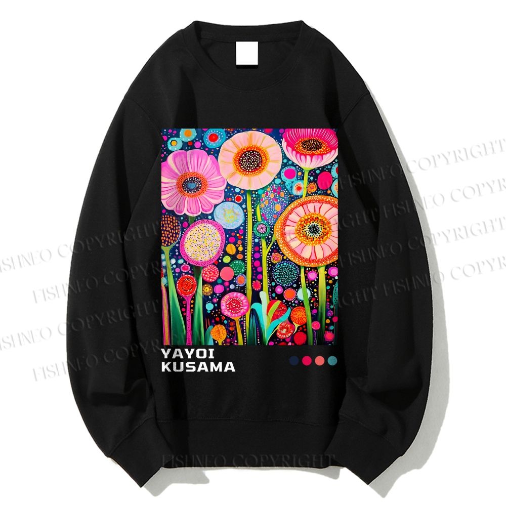 Unisex Yayoi Kusama Flower Printed Sweatshirt