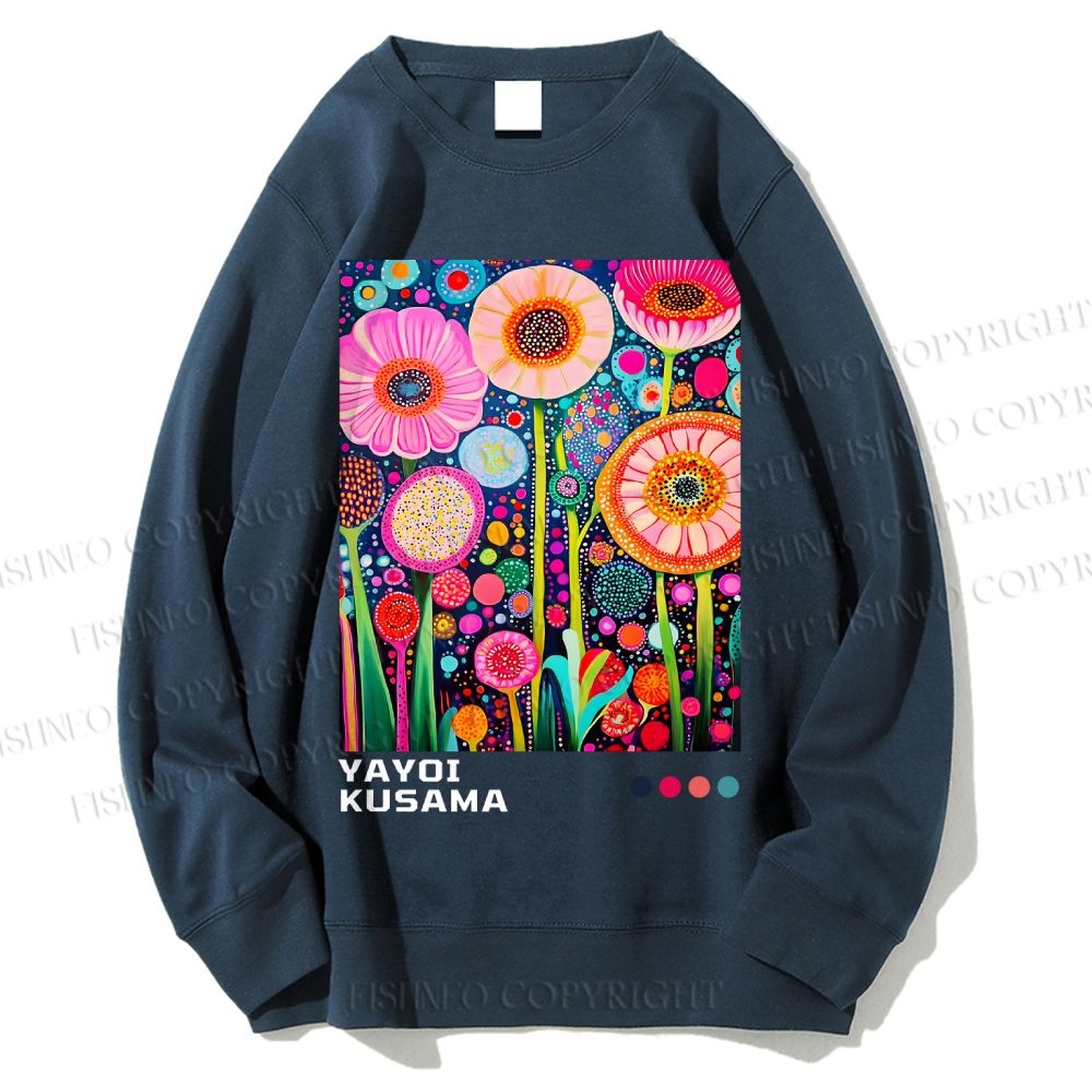 Unisex Yayoi Kusama Flower Printed Sweatshirt