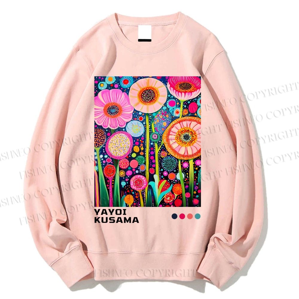 Unisex Yayoi Kusama Flower Printed Sweatshirt