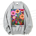 Unisex Yayoi Kusama Flower Printed Sweatshirt
