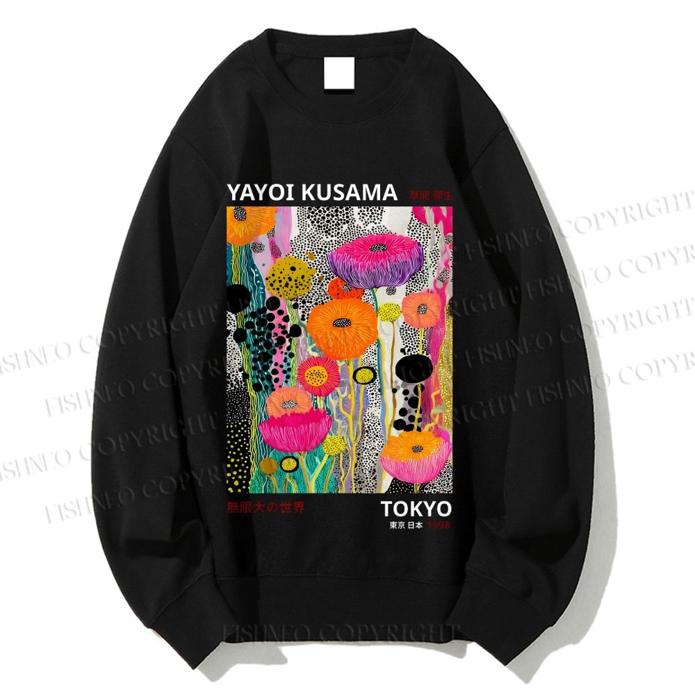 Unisex Yayoi Kusama Flower Printed Sweatshirt
