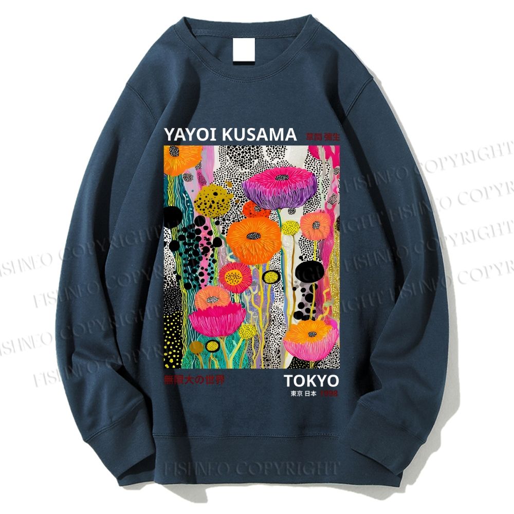 Unisex Yayoi Kusama Flower Printed Sweatshirt