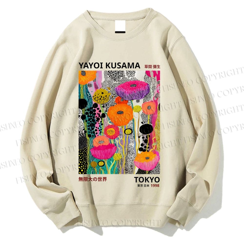Unisex Yayoi Kusama Flower Printed Sweatshirt