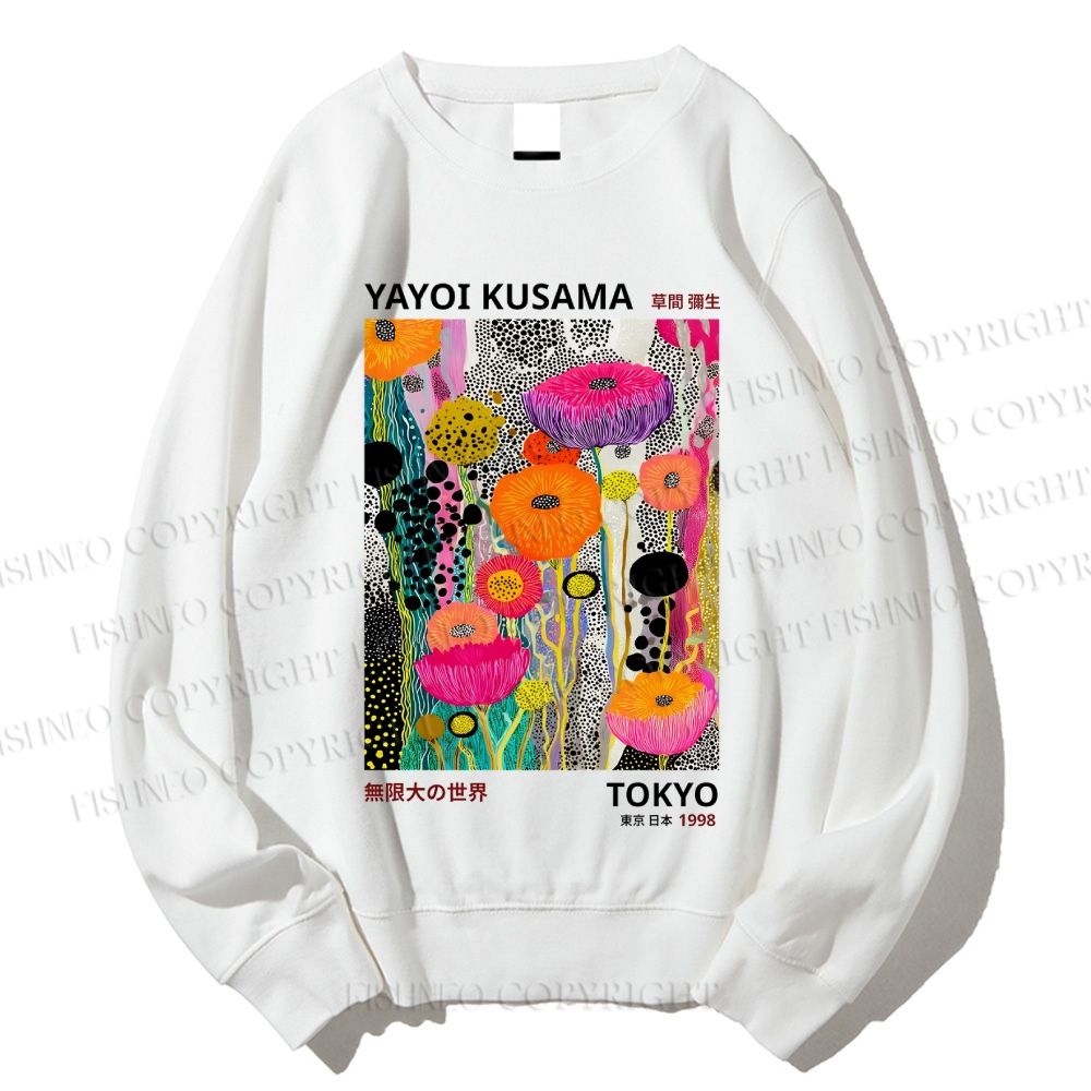 Unisex Yayoi Kusama Flower Printed Sweatshirt