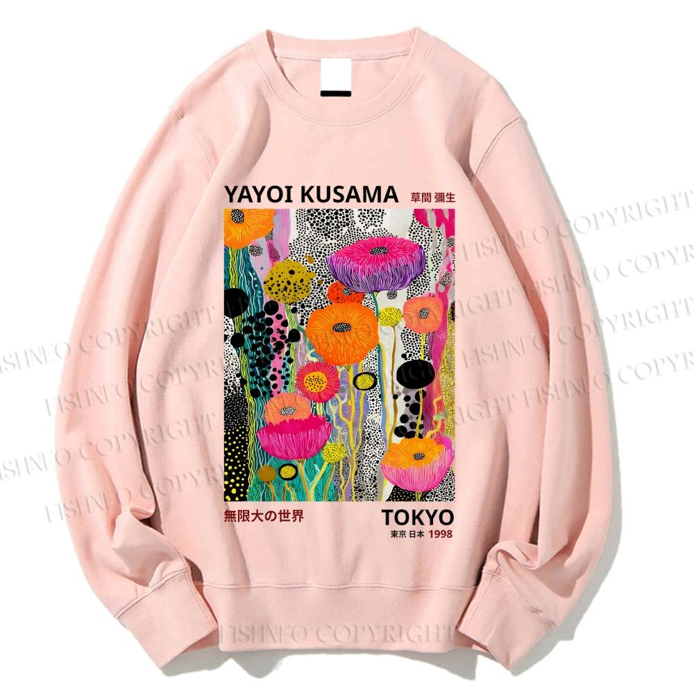 Unisex Yayoi Kusama Flower Printed Sweatshirt