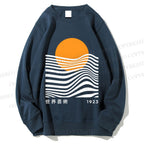 Unisex Geometric Waves Printed Sweatshirt