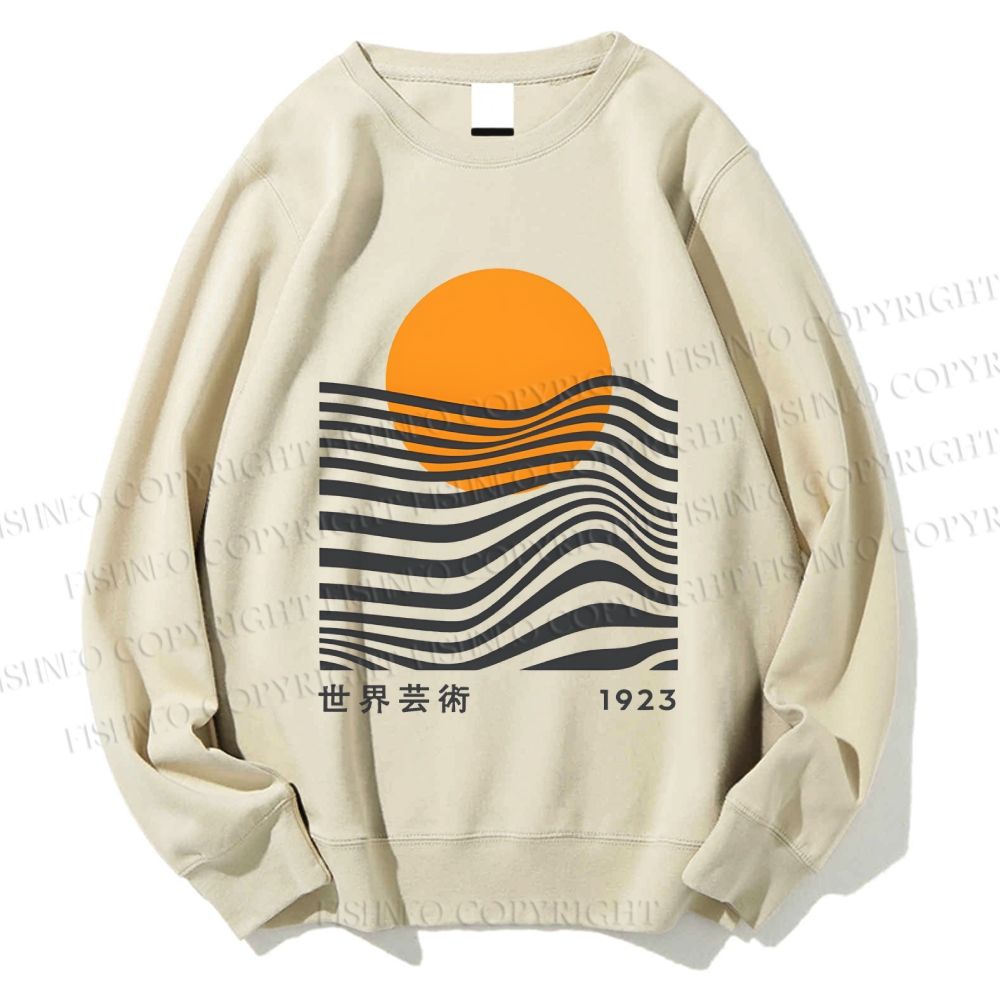 Unisex Geometric Waves Printed Sweatshirt