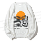 Unisex Geometric Waves Printed Sweatshirt