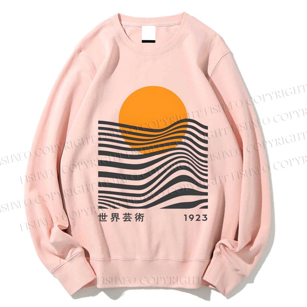 Unisex Geometric Waves Printed Sweatshirt