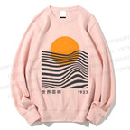 Unisex Geometric Waves Printed Sweatshirt