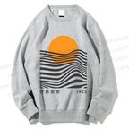 Unisex Geometric Waves Printed Sweatshirt