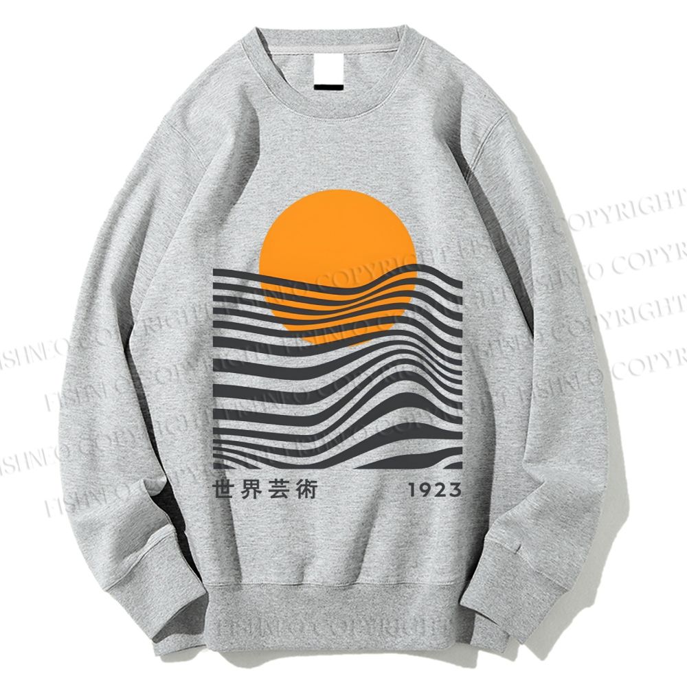 Unisex Geometric Waves Printed Sweatshirt