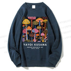 Unisex Yayoi Kusama Mushroom Printed Sweatshirt