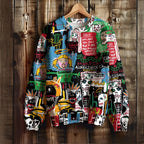 Jean-Michel Basquiat Style Doodle Printed Sweatshirt
