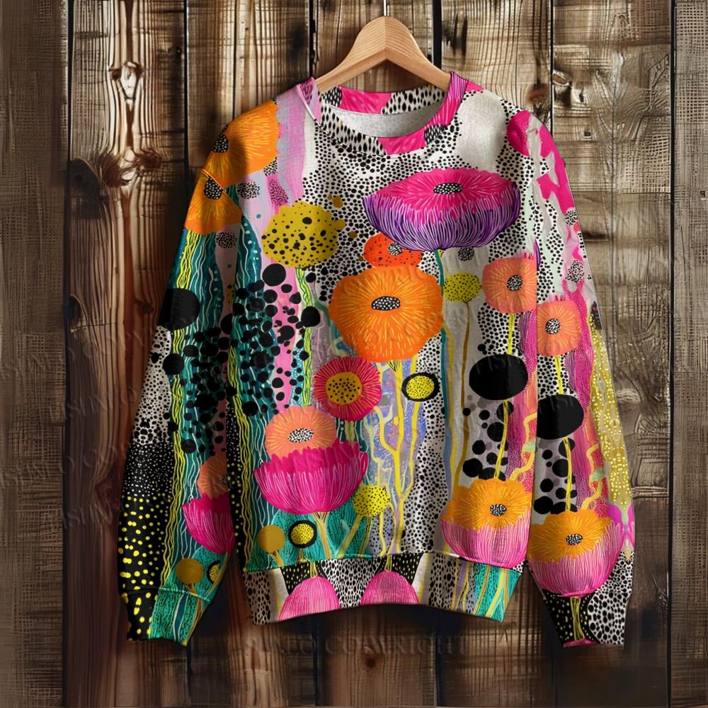 Yayoi Kusama Polka Dot Flower Sweatshirt