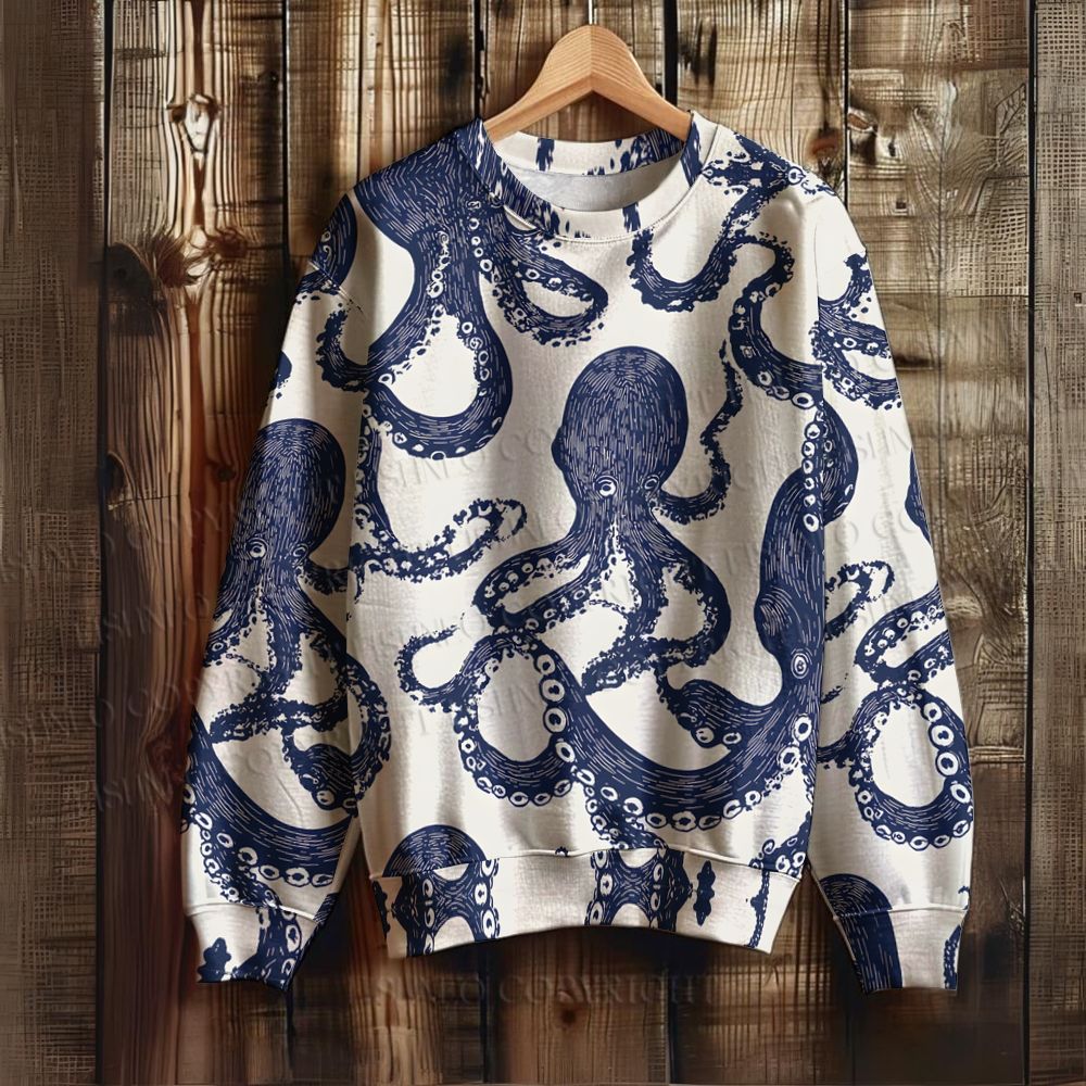 Ocean Octopus Printed Sweatshirt