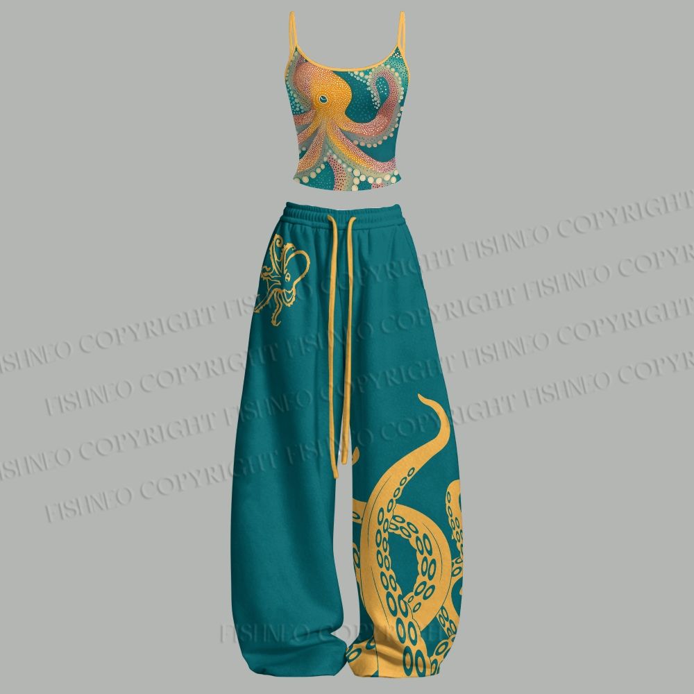 Yayoi Kusama Octopus Top & Elasticated Trousers Two-Piece Set