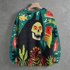 Halloween Vampire Skull Crew Neck Sweater