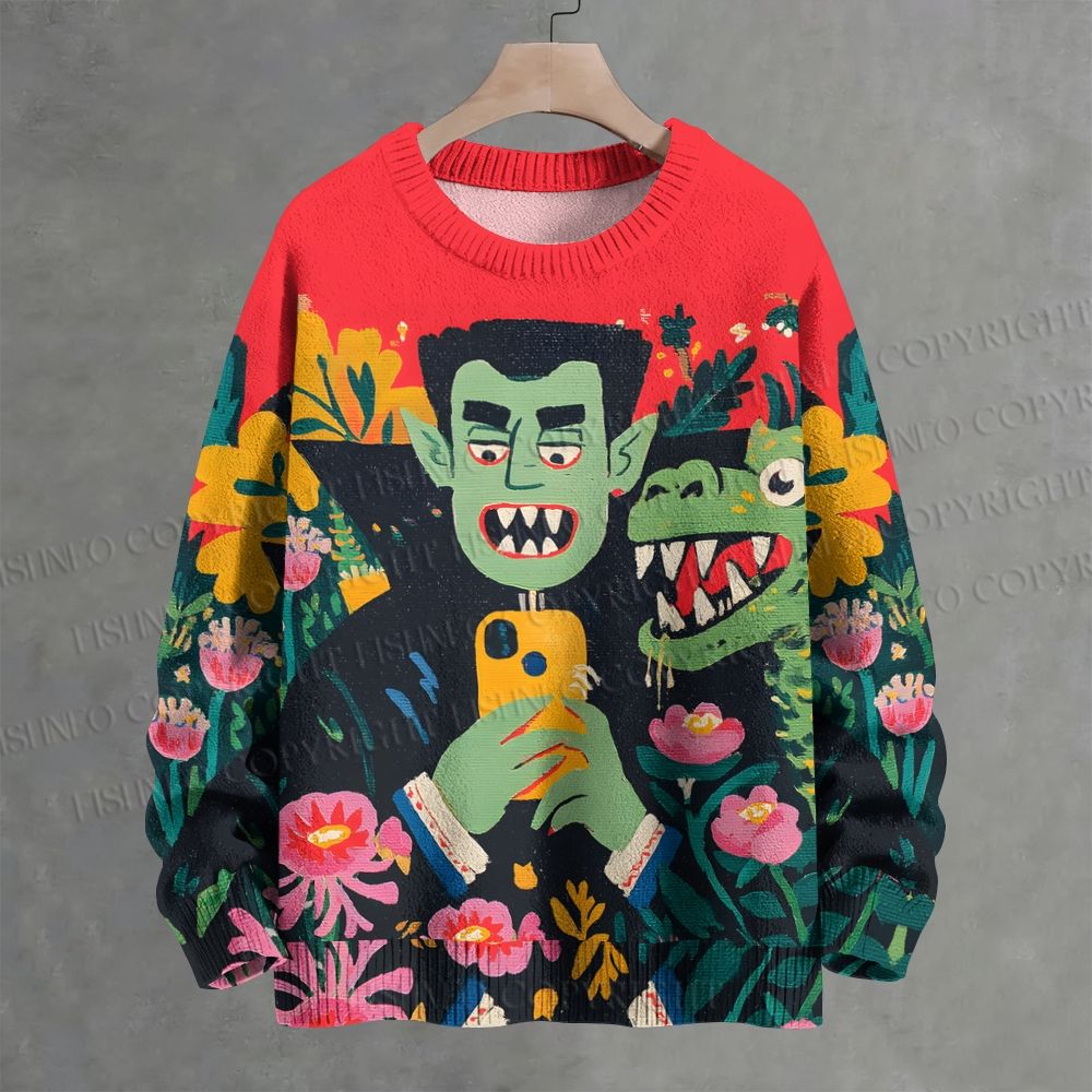 Halloween Vampire Count Crew Neck Sweater
