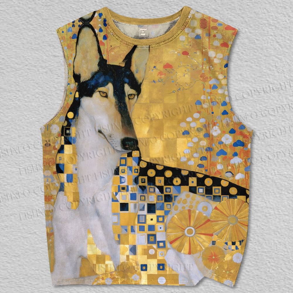 Unisex Klimt Art Dog Printed Tank Top