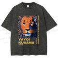 Unisex Yayoi Kusama Lion Printed Washed Tee