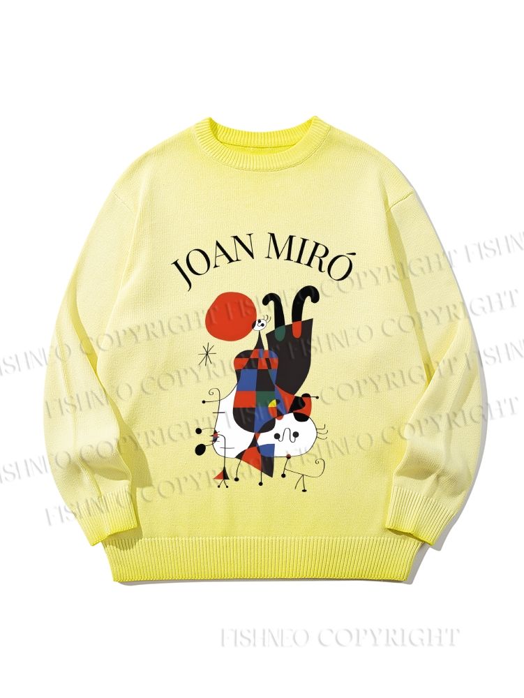 Unisex Joan Miro Cat Gradient Casual sweater