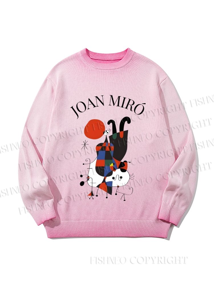 Unisex Joan Miro Cat Gradient Casual sweater