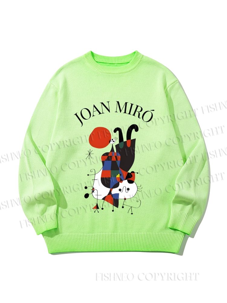 Unisex Joan Miro Cat Gradient Casual sweater