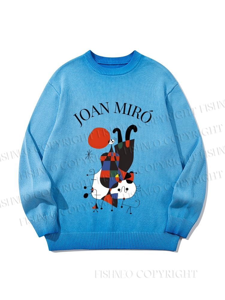 Unisex Joan Miro Cat Gradient Casual sweater