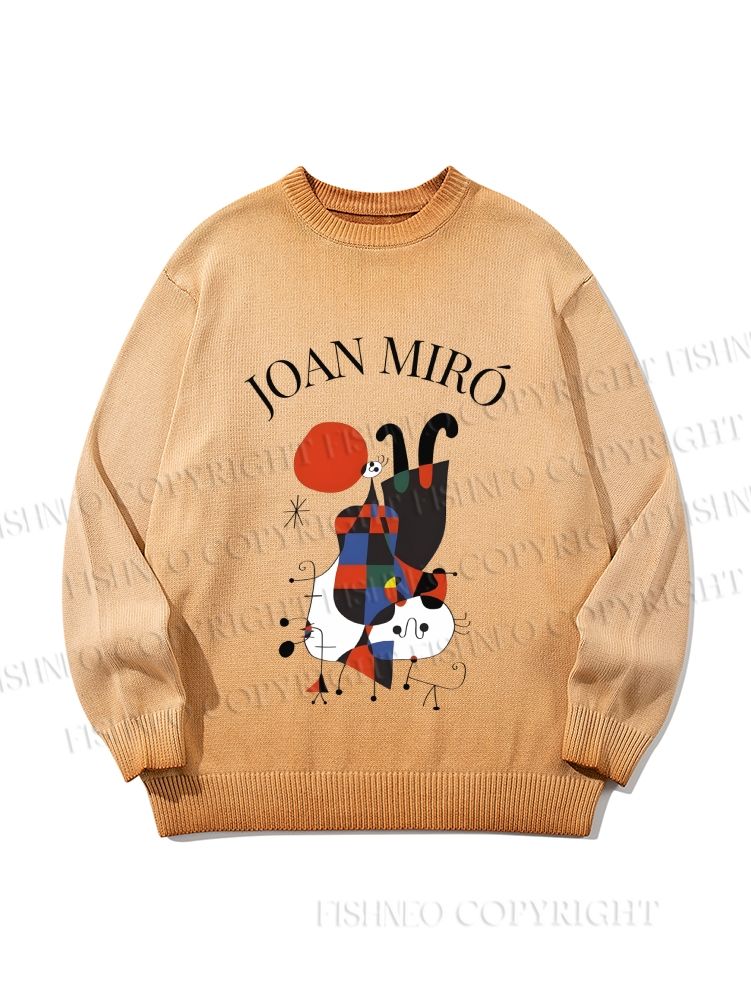 Unisex Joan Miro Cat Gradient Casual sweater