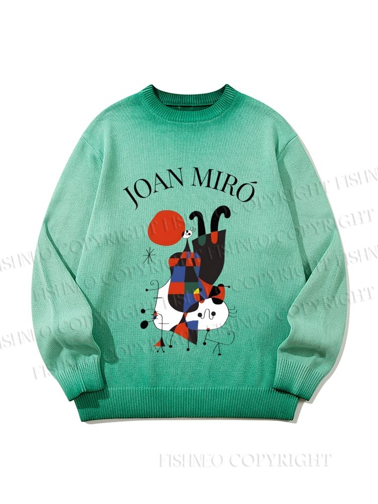 Unisex Joan Miro Cat Gradient Casual sweater