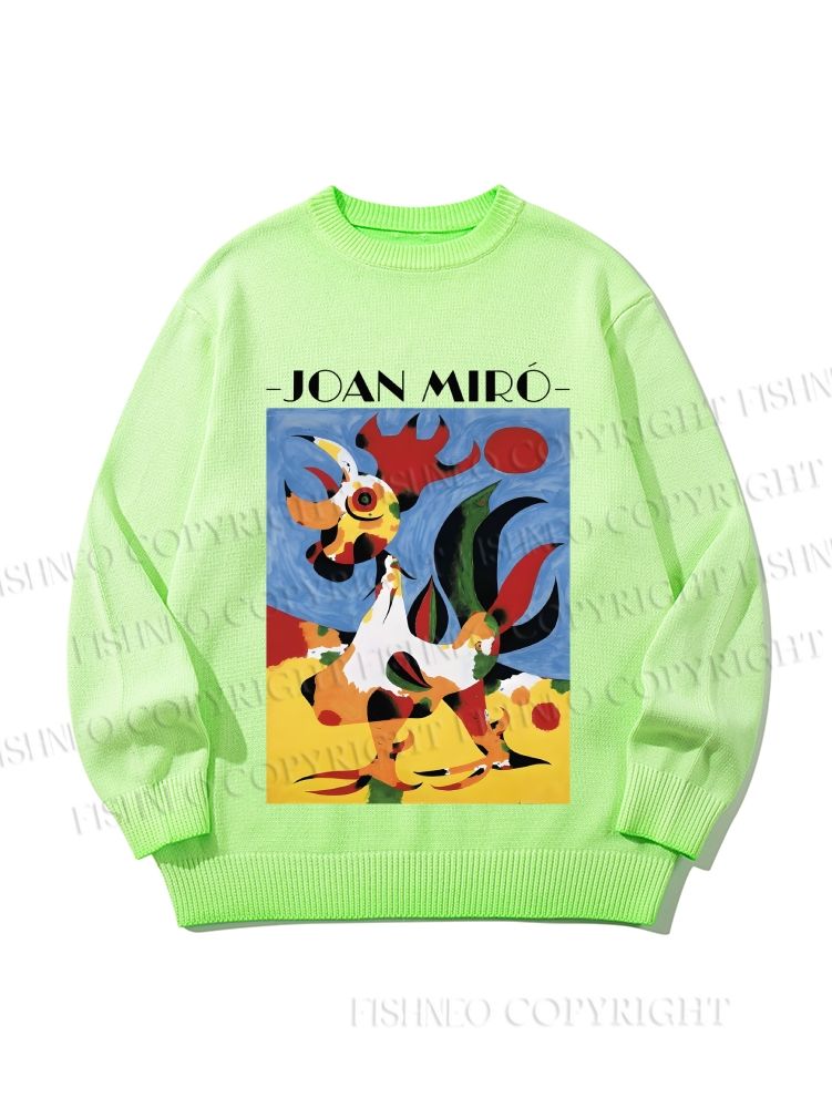 Unisex Joan Miro Rooster Gradient Casual sweater