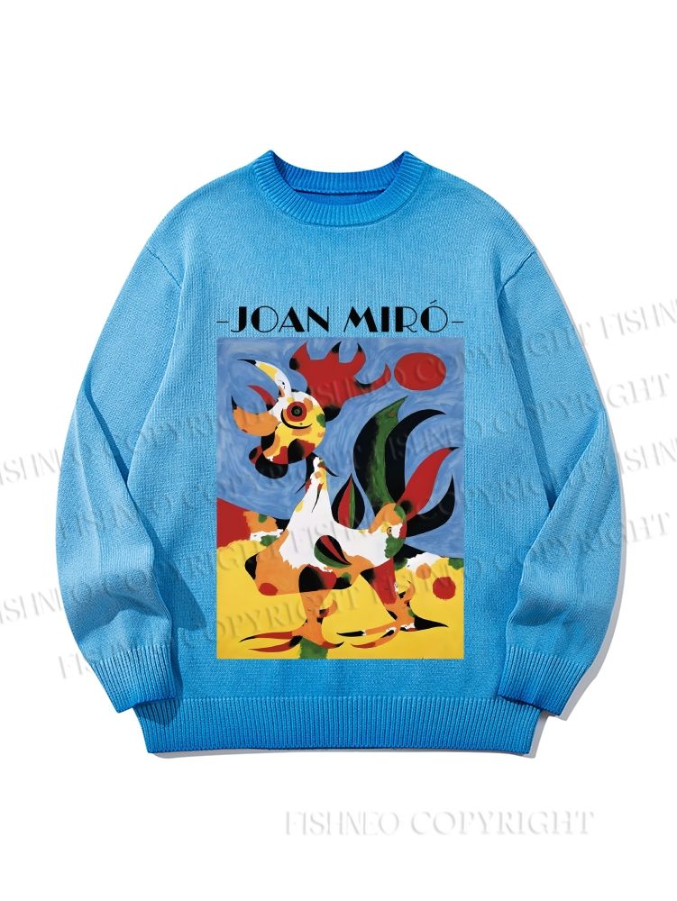 Unisex Joan Miro Rooster Gradient Casual sweater