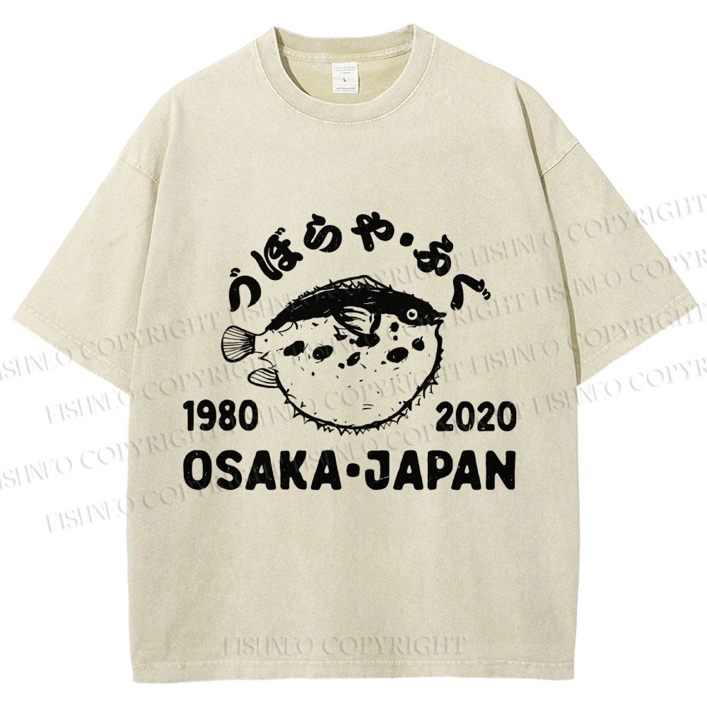 Unisex Blowfish Printed Washed Tee