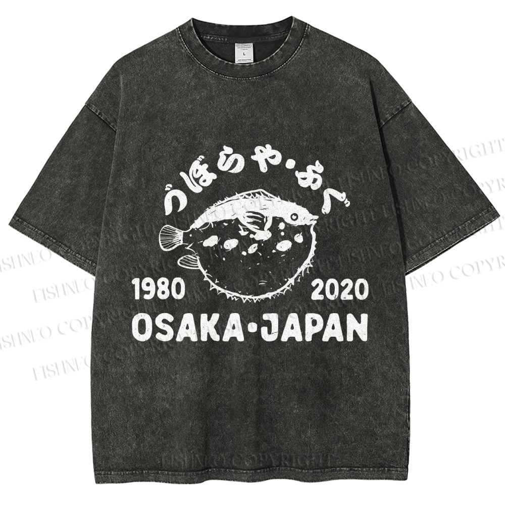Unisex Blowfish Printed Washed Tee