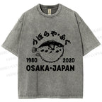 Unisex Blowfish Printed Washed Tee