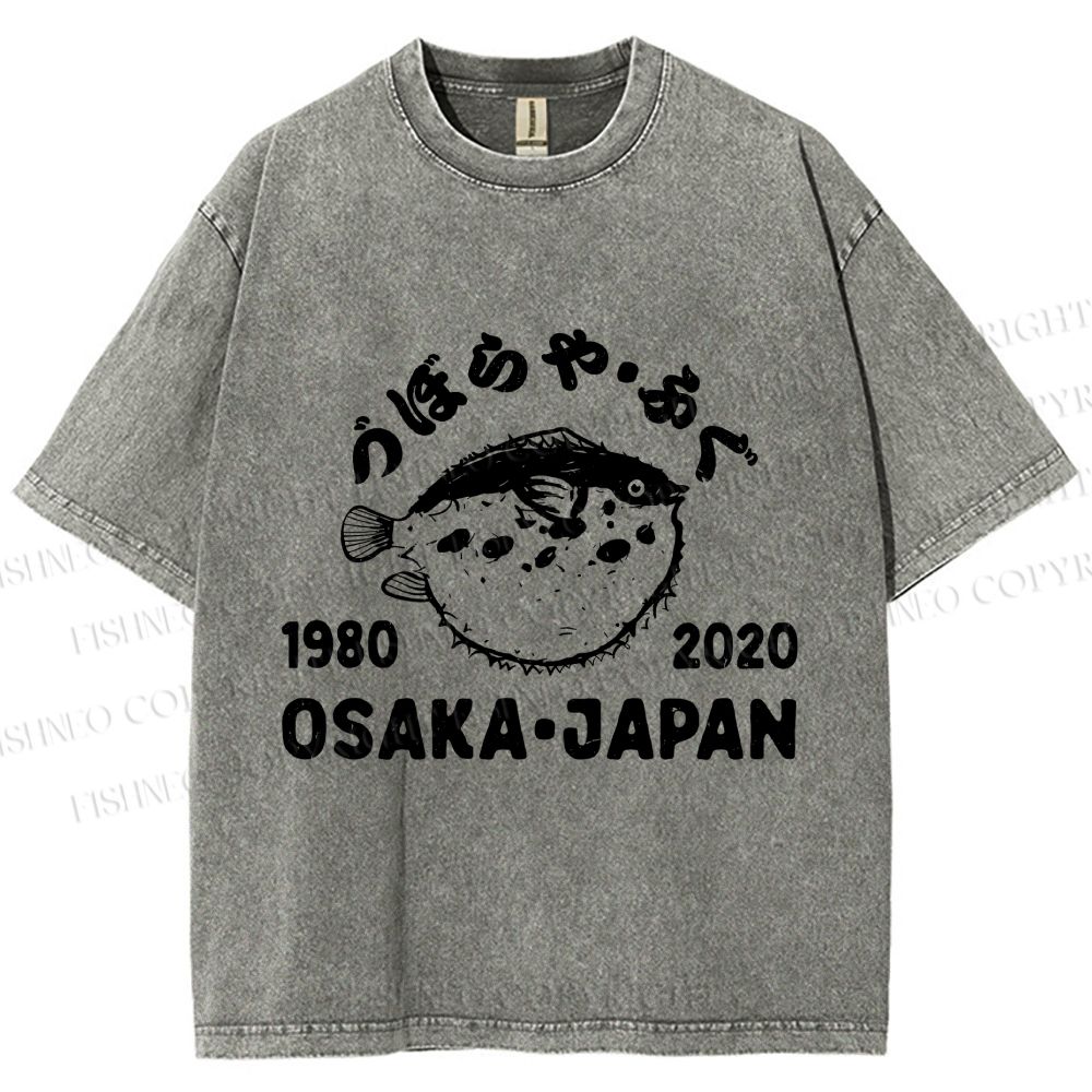 Unisex Blowfish Printed Washed Tee