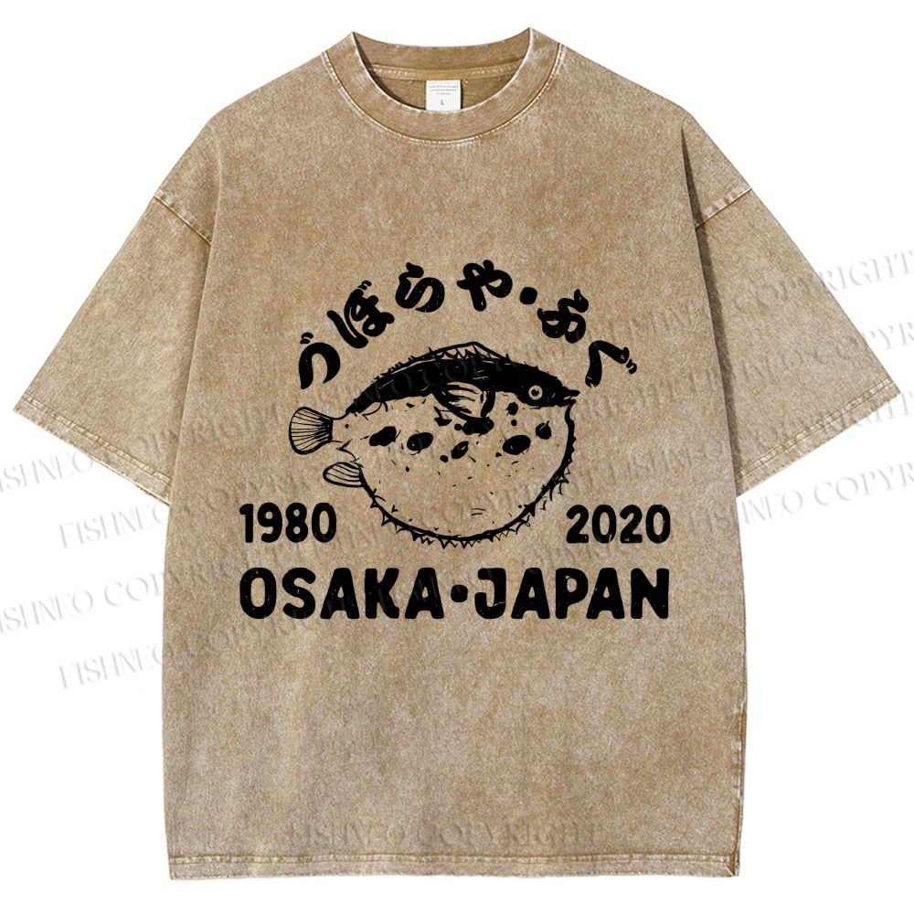 Unisex Blowfish Printed Washed Tee