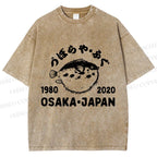 Unisex Blowfish Printed Washed Tee