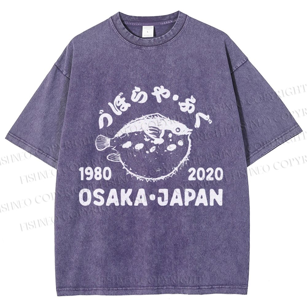 Unisex Blowfish Printed Washed Tee